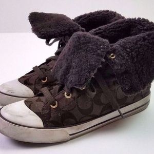 Coach high top sneakers lined canvas boots